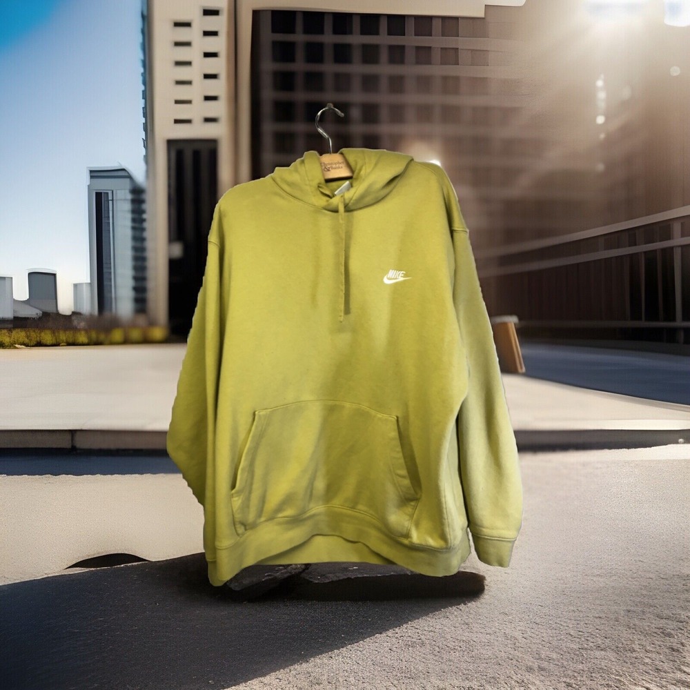 Nike Yellow Hoodie Funnel Neck 2xl Embroidered Swoosh